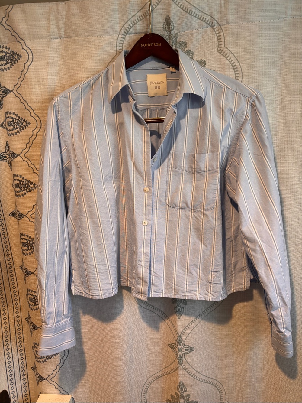 JW ANDERSON Blue and White Striped Button-Down Shirt - Picture 2 of 3